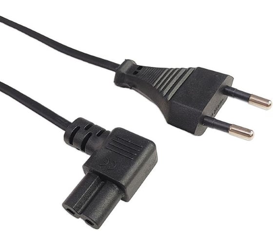 Кабель питания Filum CEE 7/16 - С7 угловая, 2х0.5, 220В, 2.5A, чёрный, 3м FL-PC2.5-EU-C7A-3M