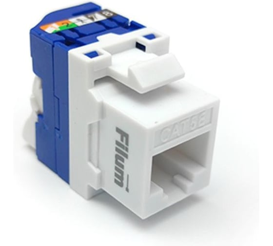 Модуль Keystone Filum RJ45 UTP Cat 5e, Toolless, 180 градусов, белый FL-KJT-U5E-WT 1