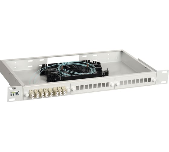 Оптический распределительный кросс укомплектованный ITK 1U SC (Duplex) 4 шт. (OM4) FOBX24-1U-4SCUD04