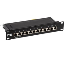 Патч-панель ITK 1U кат.6A STP 12 портов 10 (Dual IDC) PP12-1UC6AS-D05-10