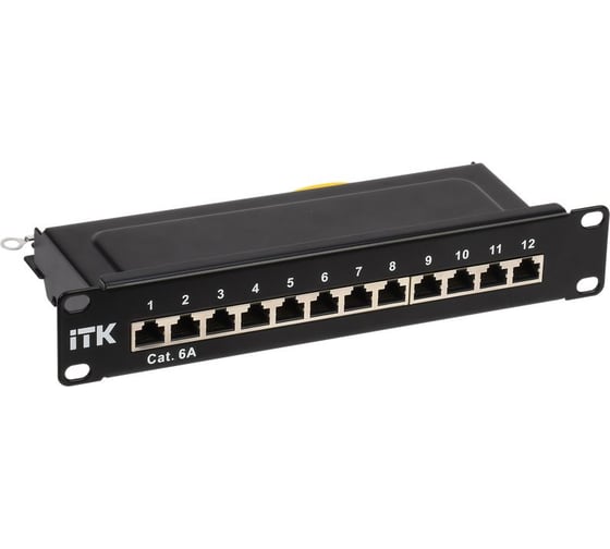Патч-панель ITK 1U кат.6A STP 12 портов 10 (Dual IDC) PP12-1UC6AS-D05-10