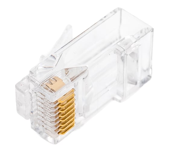 Коннектор NIKOMAX RJ45/8P8C, категория 6, 50мкд, универсальный, сквозной, 100 штук NMC-RJ88RZ50UE1-PT-100