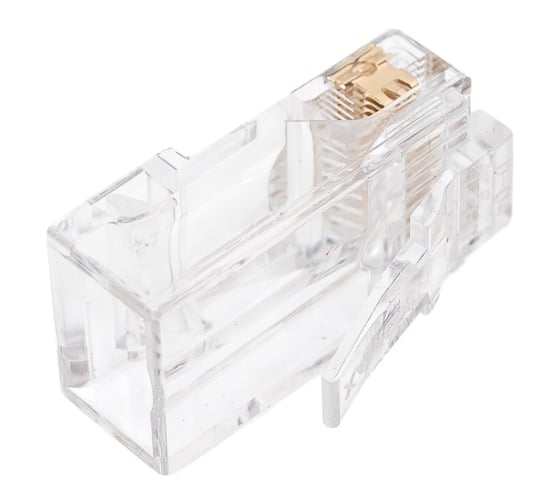 Коннектор NIKOMAX RJ45/8P8C, категория 6, 50мкд, универсальный, сквозной, 100 штук NMC-RJ88RZ50UE1-PT-100