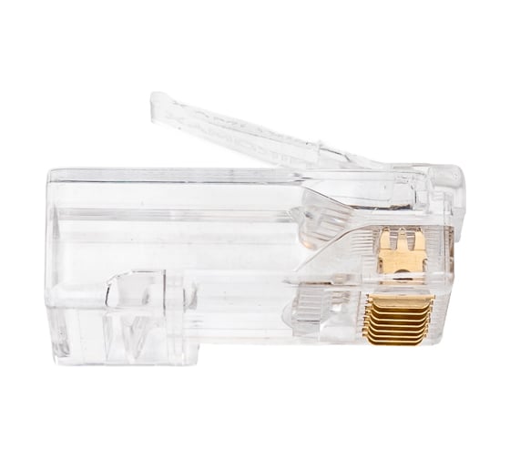 Коннектор NIKOMAX RJ45/8P8C, категория 6, 50мкд, универсальный, сквозной, 100 штук NMC-RJ88RZ50UE1-PT-100
