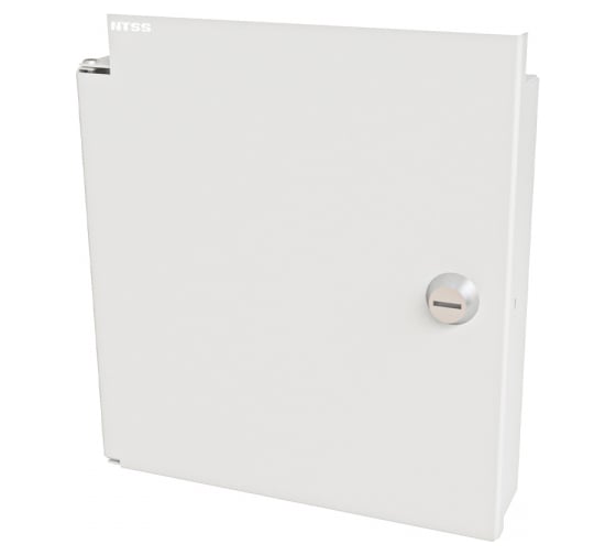 Кросс оптический настенный NTSS Мини, укомплектованный, 4 порта LC/UPC duplex, 50/125 мкм ОМ4 (планка, ложемент, пигтейлы, КДЗС, адаптеры) серый RAL 7035 NTSS-WFOBМн-4-2LC/U-504-SP1.5G1AY