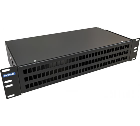 Кросс оптический NTSS 19'' укомплектованный 2U, 96 портов SC/UPC, 9/125 мкм (сплошная панель, сплайс-кассета 3шт, пигтейлы, КДЗС, адаптеры) черный RAL 9005 NTSS-RFOB-2U-96-SC/U-9-SP1.5G0AY-BL