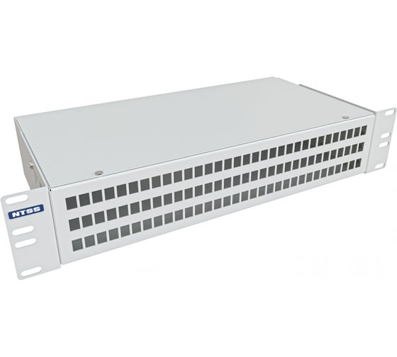 Кросс оптический NTSS 19'' укомплектованный 2U, 64 порта SC/APC, 9/125 мкм (сплошная панель, сплайс-кассета 2шт, пигтейлы, КДЗС, адаптеры) серый RAL 7035 NTSS-RFOB-2U-64-SC/A-9-SP1.5G0AY