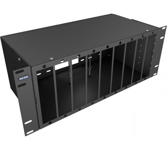Кросс оптический NTSS 19'' укомплектованный 4U, 144 порта SC/UPC, 62.5/125 мкм (планки, сплайс-кассета 5шт, пигтейлы, КДЗС, адаптеры) черный RAL 9005 NTSS-RFOB-4U-144-SC/U-62.5-SP1.5G6AY-BL