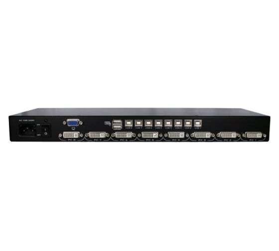 Модуль КВМ переключателя REXTRON 8 портовый с OSD меню для 19 LCD консоли, DVI, USB IDM-Q108DC