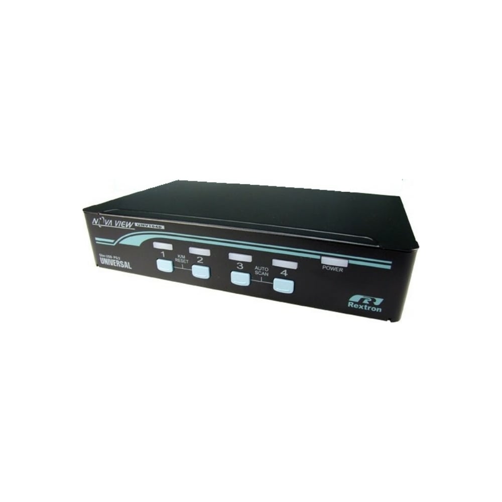 Переключатель REXTRON VGA KVM стоечный 19 USB1 в 2 или PS/21 в 3, USB, 4  порта, UCNV104DCRB