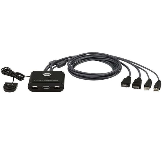 Консоль ATEN KVM 2-Port USB FHD HDMI Cable KVM Switch CS22HF-AT