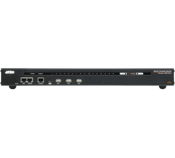 Консольный сервер ATEN 16 портов, RS232, 2xLAN RJ45, 2xIEC C14, лок.конс:RJ45+LUC(miniUSB), доп.порты:3xUSB A;RJ45(modem); PON, режимы:C SN0116CO-AXA-G 1