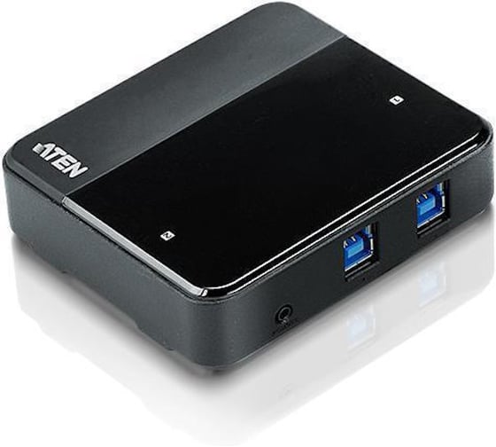 Переключатель KVM ATEN switch, USB, 2 4 устройства/порта/port+клавитаура+мышь, 4 USB A Female/2 B Female, со шнурами A-B 2х1.2м. для подкл US234-AT