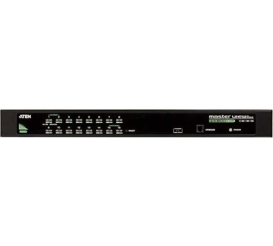 Переключатель KVM ATEN, 1 user PS2/USB+VGA = 16 cpu PS2/USB+VGA, со шнуром для подключ. консоли PS2/USB 0.27м., 2048x1536, 1U 19, исп.спе CS1316-AT-G