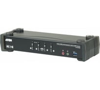 Переключатель KVM ATEN 4-портовый, USB 3.0, DisplayPort, с поддержкой 4K и MST, кабели в комплекте CS1924M-AT-G