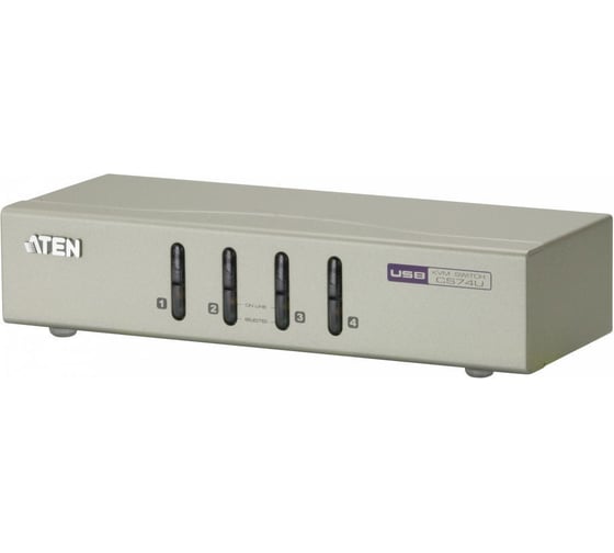 Переключатель KVM ATEN 4-портовый, USB, VGA, аудио CS74U-AT