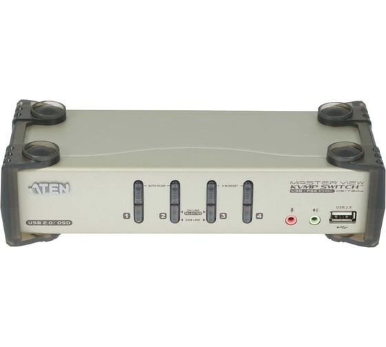 Консоль KVM CS1734B-AT-G 4-Port PS/2-USB VGA/Audio KVMP Switch with OSD ATEN 00-00956232