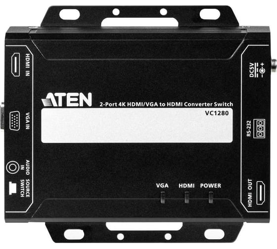 Конвертер ATEN 2-портовый 4K HDMI/VGA в HDMI VC1280-AT-G