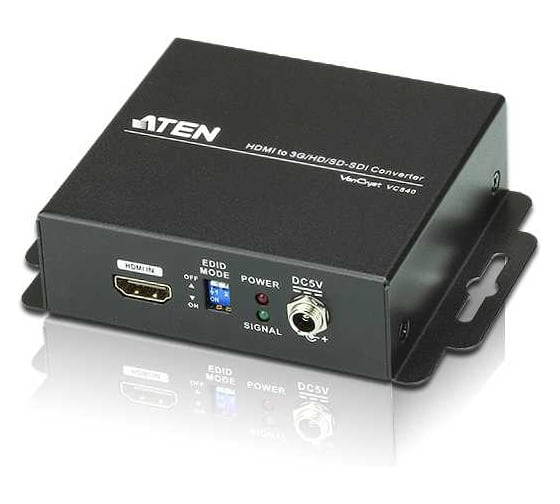 Конвертер ATEN HDMI= 3G/HD/SD-SDI+AUDIO, HDMI 2xBNC+3xRCA, Female, БП 5V VC840-AT-G