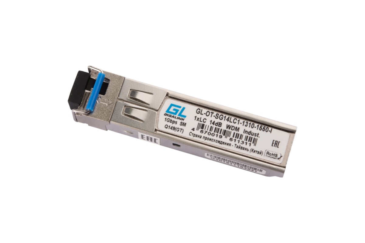 Промышленный модуль SFP GIGALINK WDM, 1Гбит/c, одно волокно SM GL-OT ...