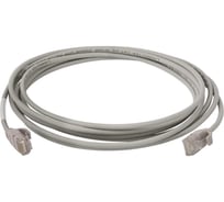 Патч-корд LANMASTER RJ45 - RJ45, 4 пары, UTP, категория 6A, 28AWG, 5 м, серый, LSZH, LAN-PC45/28-U6A-5.0-GY