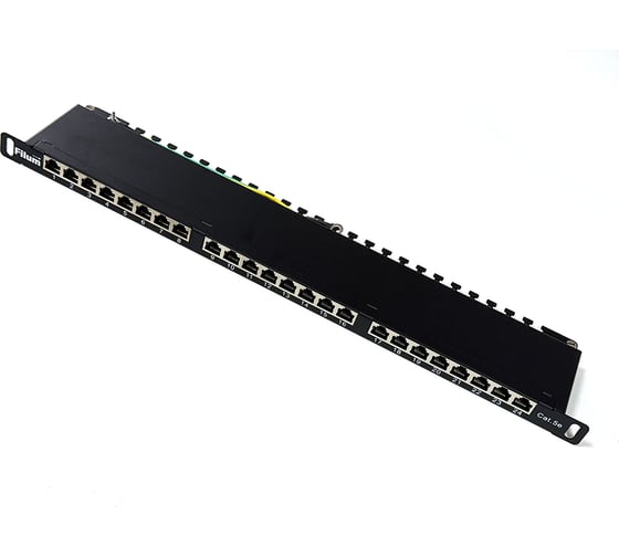 Патч-панель Filum 19 HD, 0.5U, Cat 5e, 24 порта RJ45 (8p8c), экранированная, Dual IDC (110/KRONE) FL-PP-5E24SH0.5