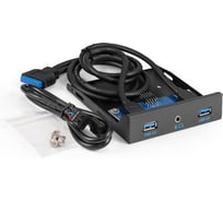 Планка USB на переднюю панель ExeGate U3H-627S, 3,5, 2 USB3.0+HD Audio Combo, черная, металл, подсоед. к MB 298351