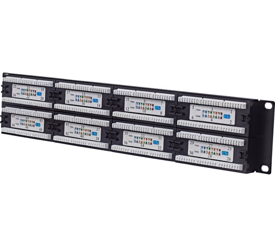 Патч-панель W&T 19", 48 портов RJ-45 WT-2029B-KR-48 PORTS