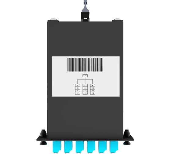 Кассета кроссовая NTSS 1 разъем MPO/UPC (male) 50/125 OМ3, на 12 LC/UPС (6 DLC/UPC), полярность U, черный NTSS-C-ST-503-1xMPO(m)/U-12xLC/U-U-BL