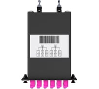 Кассета кроссовая NTSS 2 разъема MPO/UPC (male) 50/125 OМ4, на 24 LC/UPС (6 QLC/UPC), полярность U, черный NTSS-C-ST-504-2x12MPO(m)/U-24xLC/U-U-BL