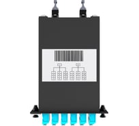 Кассета кроссовая NTSS 2 разъема MPO/UPC (male) 50/125 OМ3, на 24 LC/UPС (6 QLC/UPC), полярность U, черный NTSS-C-ST-503-2x12MPO(m)/U-24xLC/U-U-BL