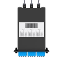 Кассета кроссовая NTSS 3 разъема MPO/АPC (male) 9/125, на 36 LC/UPС (9 QLC/UPC), полярность U, черный NTSS-C-ST-9-3x12MPO(m)/A-36xLC/U-U-BL