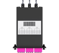 Кассета кроссовая NTSS 3 разъема MPO/UPC (male) 50/125 OМ4, на 36 LC/UPС (9 QLC/UPC), полярность U, черный NTSS-C-ST-504-3x12MPO(m)/U-36xLC/U-U-BL