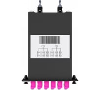 Кассета кроссовая NTSS STANDART 2 разъема MPO/UPC (male) 50/125 OМ4, на 24 LC/UPС (6 QLC/UPC), полярность А, черный NTSS-C-ST-504-2x12MPO(m)/U-24xLC/U-A-BL