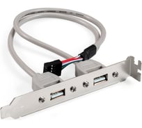 Планка портов в корпус ExeGate 2xUSB2.0 BrctUSB2-2A USB 2.0 9pin IDC 9pin F -- 2x USB 2.0 Af, кабель 20см 298294