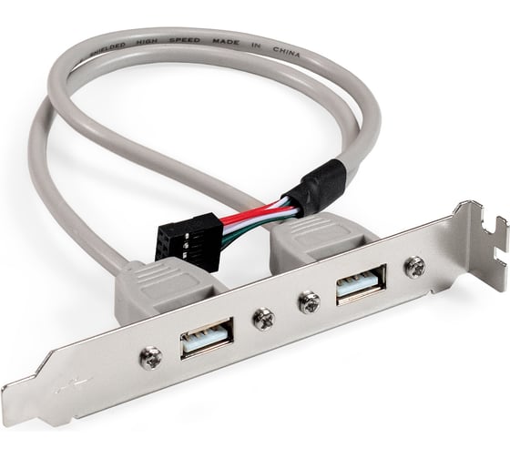 Планка портов в корпус ExeGate 2xUSB2.0 BrctUSB2-2A USB 2.0 9pin IDC 9pin F -- 2x USB 2.0 Af, кабель 20см 298294