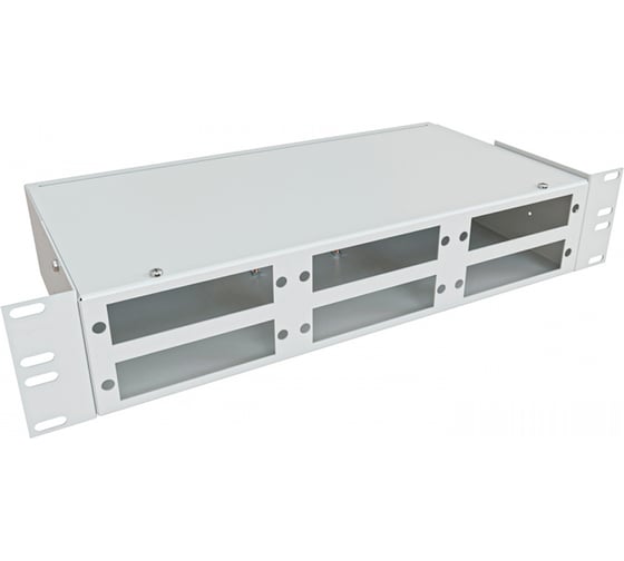Кросс оптический KOSCAB 19'' укомплектованный 2U, 32 порта ST/UPC, 62.5/125 мкм (планки, сплайс-кассета, пигтейлы, КДЗС, адаптеры) серый RAL 7035шт КОС-КС-2U-32-ST/U-62.5-SP1.5G2AY