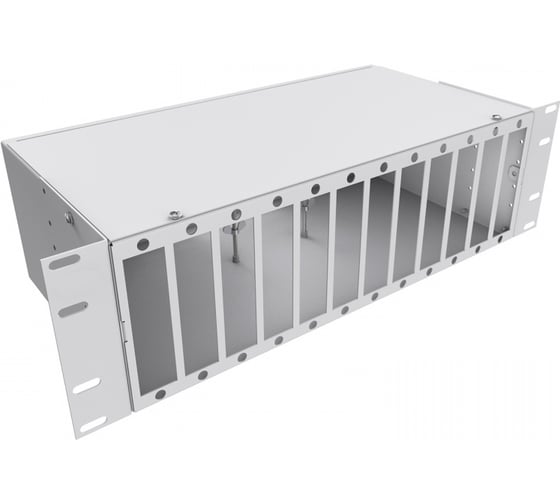 Кросс оптический KOSCAB 19'' укомплектованный 3U, 96 портов SC/UPC, 50/125 мкм ОМ3 (планки, сплайс-кассета 3шт, пигтейлы, КДЗС, адаптеры) серый RAL 7035шт КОС-КС-3U-96-SC/U-503-SP1.5G1AY