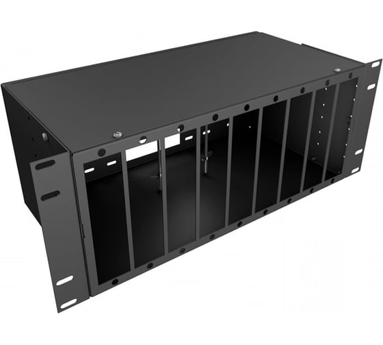 Кросс оптический KOSCAB 19'' укомплектованный 4U, 144 порта SC/APC, 9/125 мкм (планки, сплайс-кассета 5шт, пигтейлы, КДЗС, адаптеры) черный RAL 9005шт КОС-КС-4U-144-SC/A-9-SP1.5G6AY-BL
