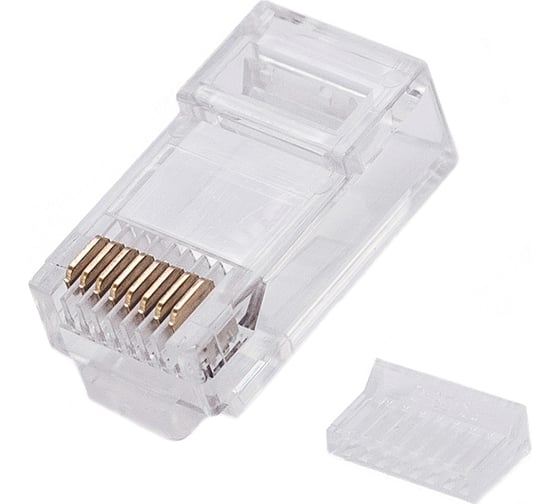 Коннектор Filum FL-PG-U6-WIB Cat 6, UTP, RJ45(8p8c), со вставкой, 50мкд, универсальный, для одножильного и многожильного кабеля, 100 шт, 00-01293266
