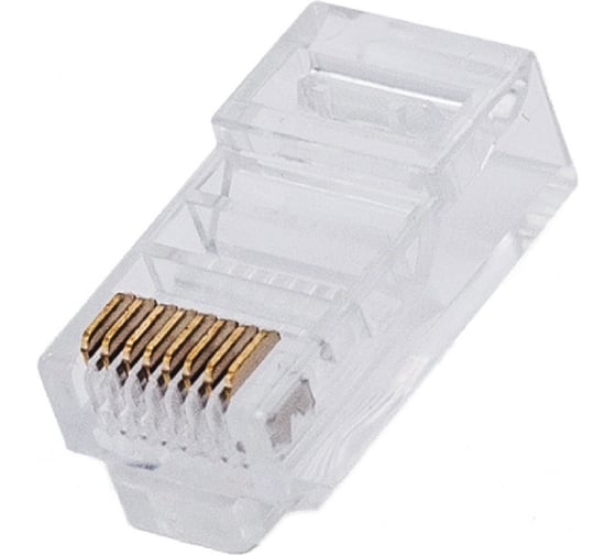 Коннектор Filum FL-PG-U6 Cat 6, UTP, RJ45(8p8c), 50мкд, универсальный, для одножильного и многожильного кабеля, 100 шт, 00-01293264