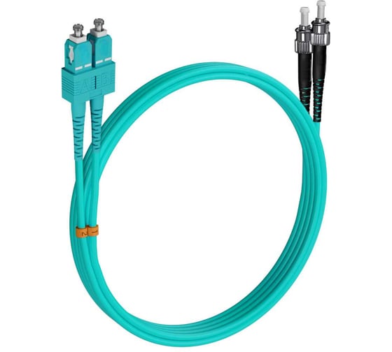 Шнур оптический KOSCAB dpc SC/UPC-ST/UPC 50/125 OM3 2.0мм 4м LSZH (патч-корд)шт КОС-DPC-503-SC/U-ST/U-2.0-4