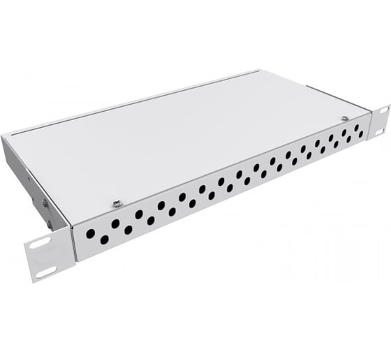 Кросс распределительный KOSCAB Стоечный 1U до 32 портов SC duplex/LC quadro (сплошная панель, под саморез) RAL 7035 шт КОС-КС-1U-32-00000-2SC/4LC(с)