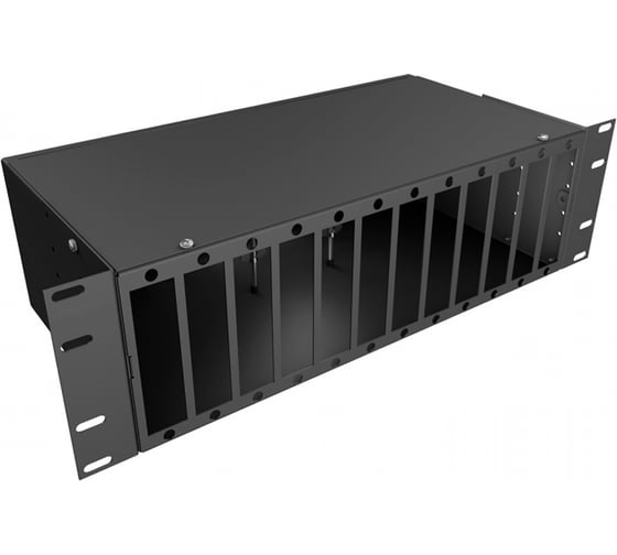Кросс оптический KOSCAB 19'' укомплектованный 3U, 64 порта SC/UPC, 50/125 мкм ОМ3 (планки, сплайс-кассета 2шт, пигтейлы, КДЗС, адаптеры) черный RAL 9005 шт КОС-КС-3U-64-SC/U-503-SP1.5G1AY-BL
