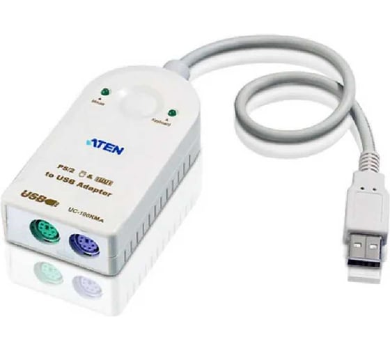 Конвертер ATEN USB -2xPS2, A-тип 2xMini-Din6, Male 2xFemale, USB 1.0/1.1 UC100KMA-AT
