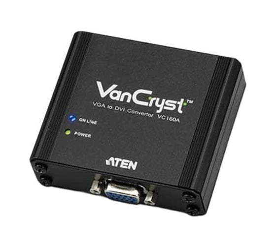 Конвертер ATEN VGA DVI-D, HD-DB15 DVI-D, Male Female, БП 5.3V VC160A-AT-G