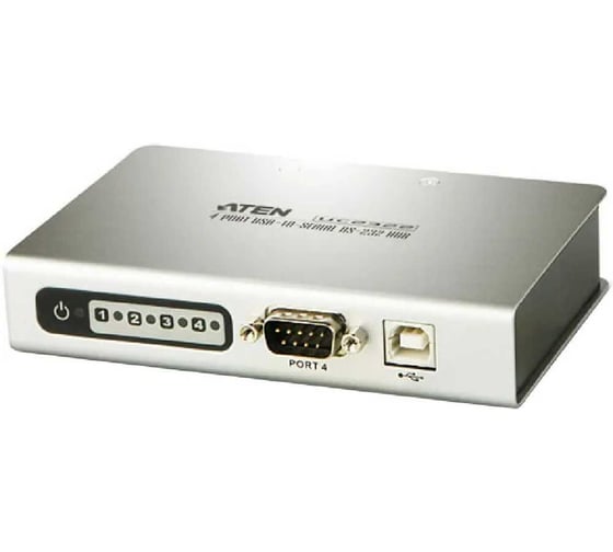 Конвертер ATEN USB -RS-232, USB B-тип 4xDB9, Female Male, без БП UC2324-AT