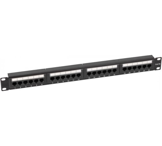 Патч-панель KOSCAB UTP, 19, 24 порта RJ45, cat.5е, 1U, 110 тип шт КОС-PP-1U-24-UTP-RJ45-5e-110
