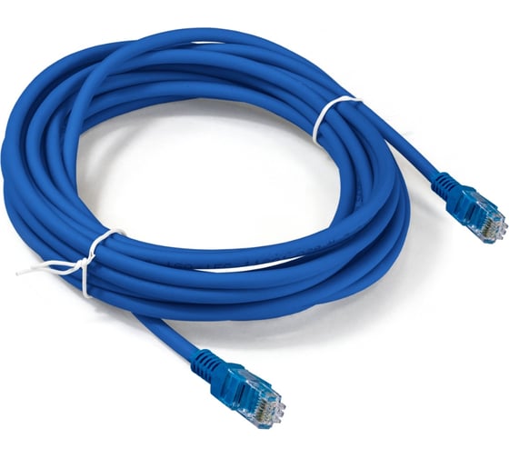 Патч-корд ExeGate медный UTP-RJ45-RJ45-5e-CU-10M-BL, UTP, cat.5e, 10м, синий 300501