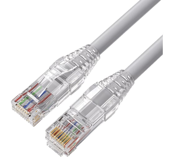 Кабель патч-корд Filum U/UTP 5e кат. 2м FL-PC-U5E-2.0-LSZH-GY 24AWG (7х0.20 мм), чистая медь, LSZH, серый 00-01276440